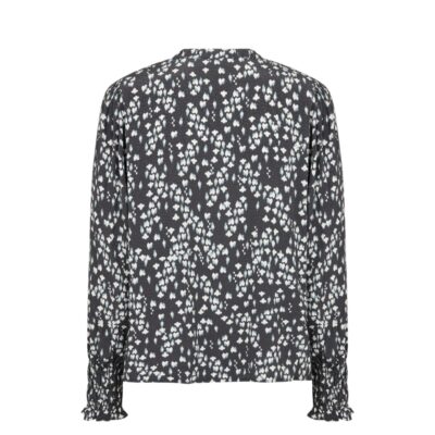 Levete Room bluse - LR-Ketty 1 - 101116 - L926C Black Oyster Combi - udsalg black friday
