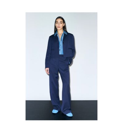 IVY-Andrea Wide Ivy Copenhagen habitbukser - Pant Pin Stripe - I235586 - Deep Navy Blue