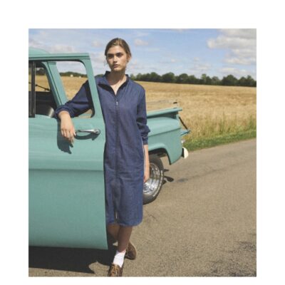 Humble denim kjole - NikkaHBS (Blå) Humble denim kjole - NikkaHBS Dress – 17954 – Beige combi