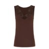 Tim & Simonsen top - Belen rib v-lace top – 18214 – Cioccolato