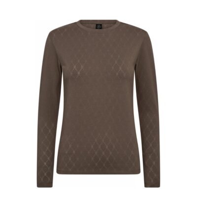 Hype the Detail bluse - Tee L/S H-logo - 3-600-14 - 2 Brown 