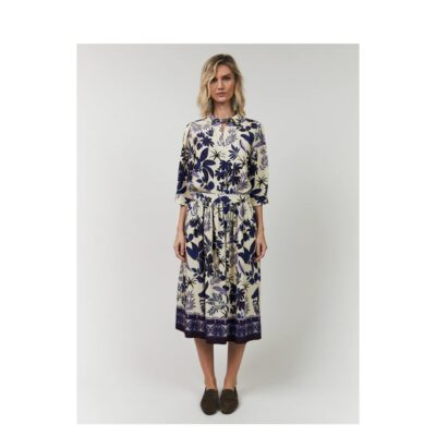 Lollys Laundry nederdel - EllaLL (Blå/Råhvid) Lollys Laundry skjorte - BonoLL Shirt SS – 26110-1007 – 74 Flower Print