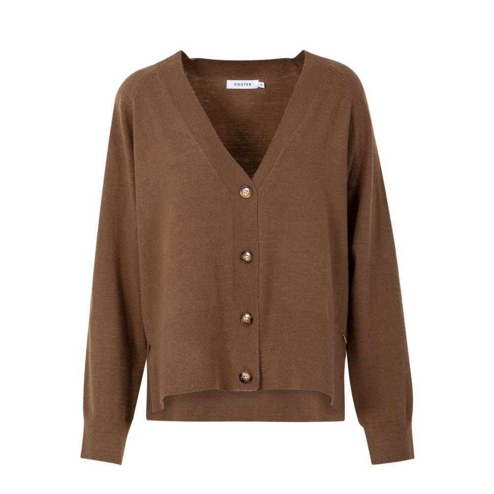 Coster Copenhagen cardigan - Comfy (Brun) Cosdter Copenhagen cardigan - Strik Cardigan Comfy – 261-2115– Mocca mousse
