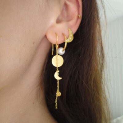 Stine A Ørering 1354-02 (Hvid/Guld)