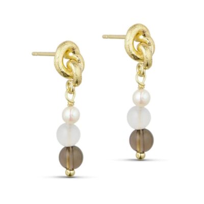 Pure by Nat øreringe – Anais 45932 (Guld/Brun)