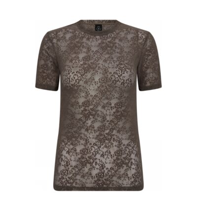 Hype the Detail blonde t-shirt - Lace Tee Slim - 3-852-2 - 2 Brown
