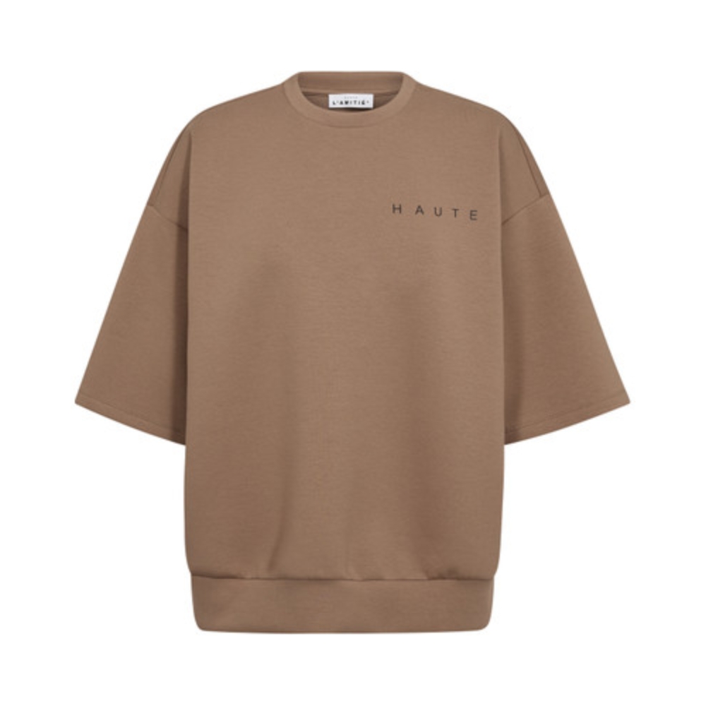 Hauté L’ Amitié sweatshirt – HL10461 (Lysebrun) Haute L Amitie sweatshirt - Maxi split SS logo Sweat – HL10461 – Walnut