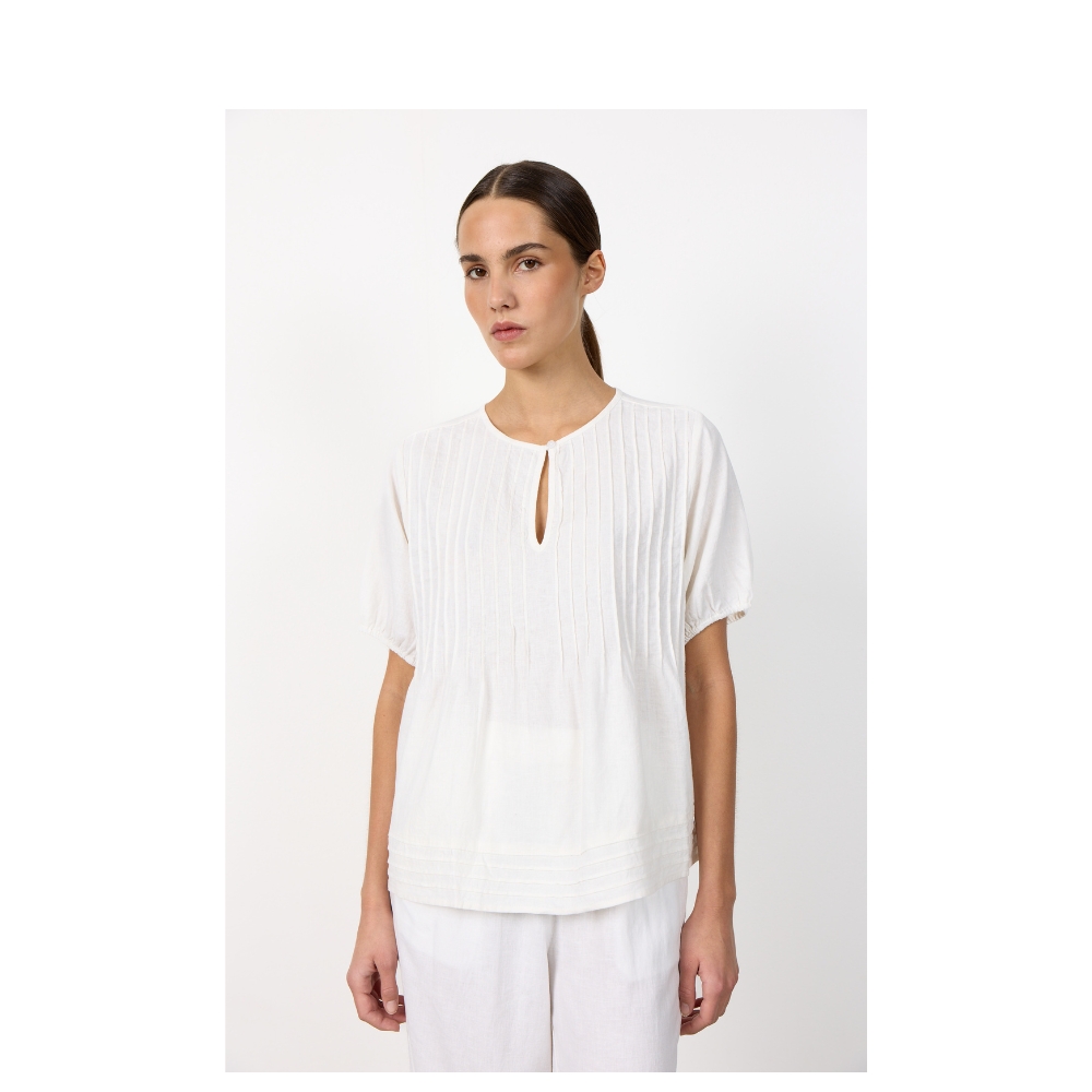 Leveté Room - LR-Naja 54 (Hvid) Levete Room hør bluse - LR-Naja 54 – 101312 – 1000 White
