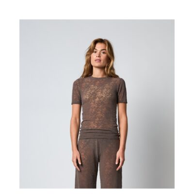Hype the Detail t-shirt - 3-852-2 (Brun) Hype the Detail blonde t-shirt - Lace Tee Slim - 3-852-2 - 2 Brown