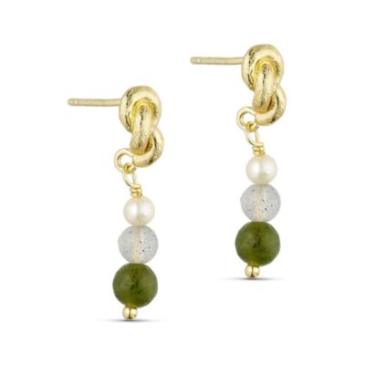 Pure by Nat øreringe – Anais 45932 (Guld/Grøn)