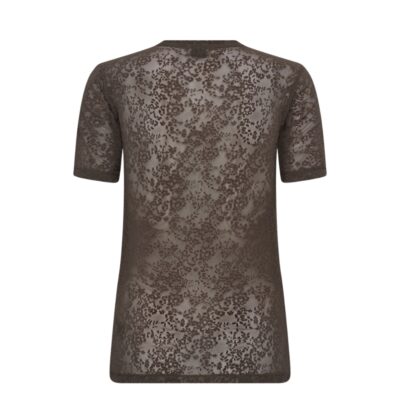 Hype the Detail blonde t-shirt - Lace Tee Slim - 3-852-2 - 2 Brown
