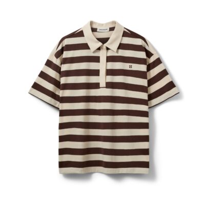 PilSW Oversize Sofie Schnoor polo t-shirt - Stribet Polo T-shirt - S262250 - Off White Striped