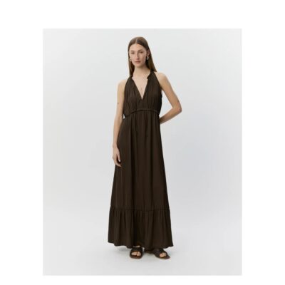 Sofie Schnoor kjole - MelSW Halter Neck Maxi Dres – S262192 – Intense Brown