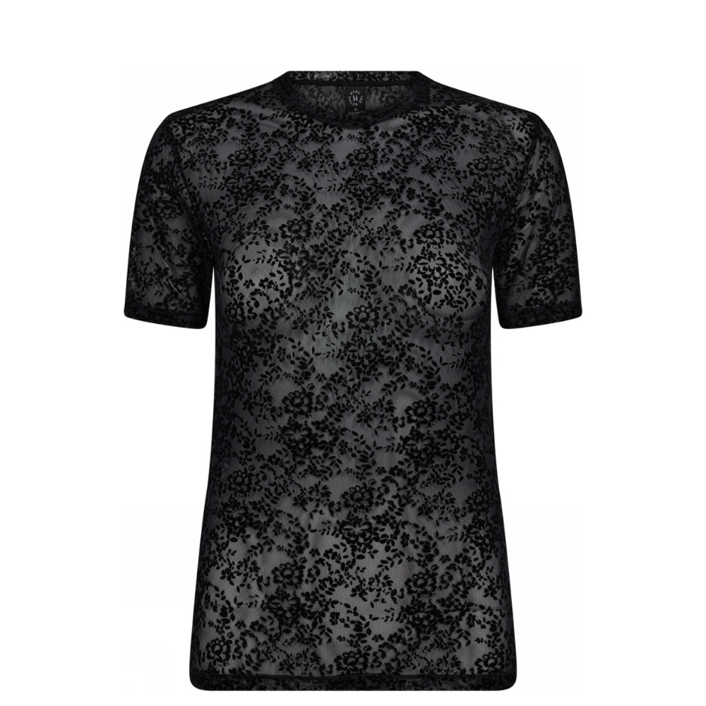 Hype the Detail t-shirt - 3-852-2 (Sort) Hype the Detal t-shirt - Lace Tee Slim - 3-852-2 - 9 Black