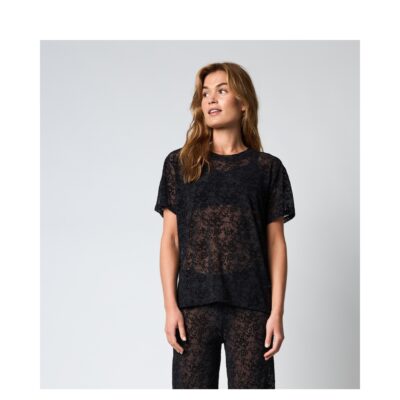 Hype the Detal t-shirt - Lace Tee Slim - 3-852-2 - 9 Black