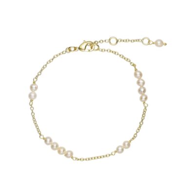 Pure by Nat armbånd – Sofia 40702 (Råhvid/Guld)