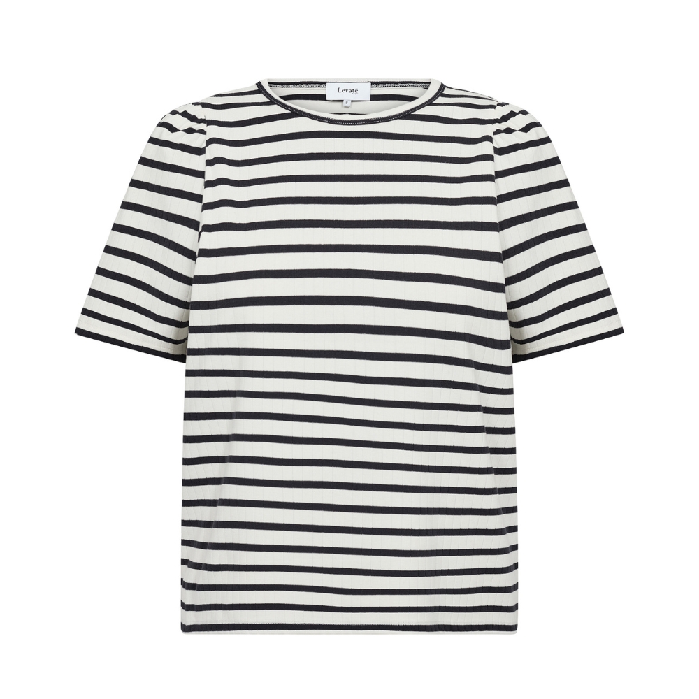 Leveté Room t-shirt - LR-Neddie 1 (Hvid/Navy) Levete Room t-shirt - LR-Neddie 1 – 201244 - 6995C Dark Navy Combi