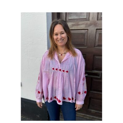 Boho Love Bluse – B1357 – White big flower