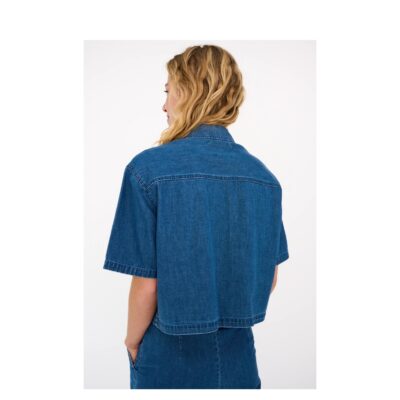 Ivy Copenhagen skjorte - IVY-Malika Uta (Mørkeblå) Ivy Copenhagen denim skjorte - IVY-Malika Uta Oversize Shirt - I235691 - Mid Blue Denim