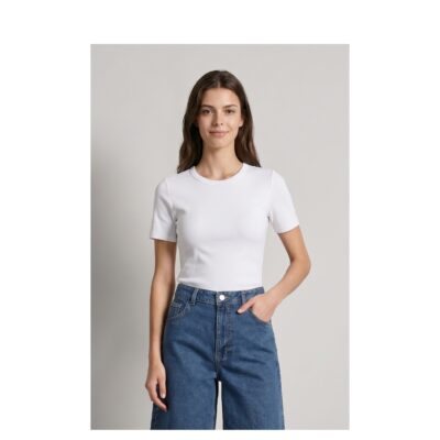 Levete Room t-shirt - LR-Numbia 5 – 201285 – 1000 White