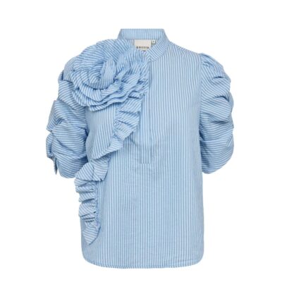 Gossia bluse med blomst - ZabinaGO Ea Blouse – G3229 - Blue Stripes