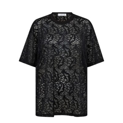 Huate L Amitie t-shirt - Summer Lace Loose Tee – HL10725 – Black
