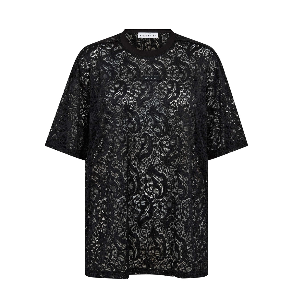 Hauté L' Amitié t-shirt - HL10725 (Sort) Huate L Amitie t-shirt - Summer Lace Loose Tee – HL10725 – Black