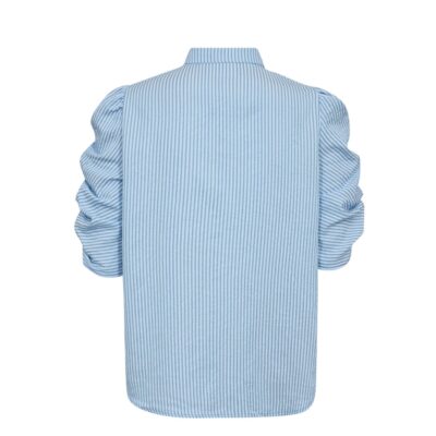 Gossia bluse med blomst - ZabinaGO Ea Blouse – G3229 - Blue Stripes
