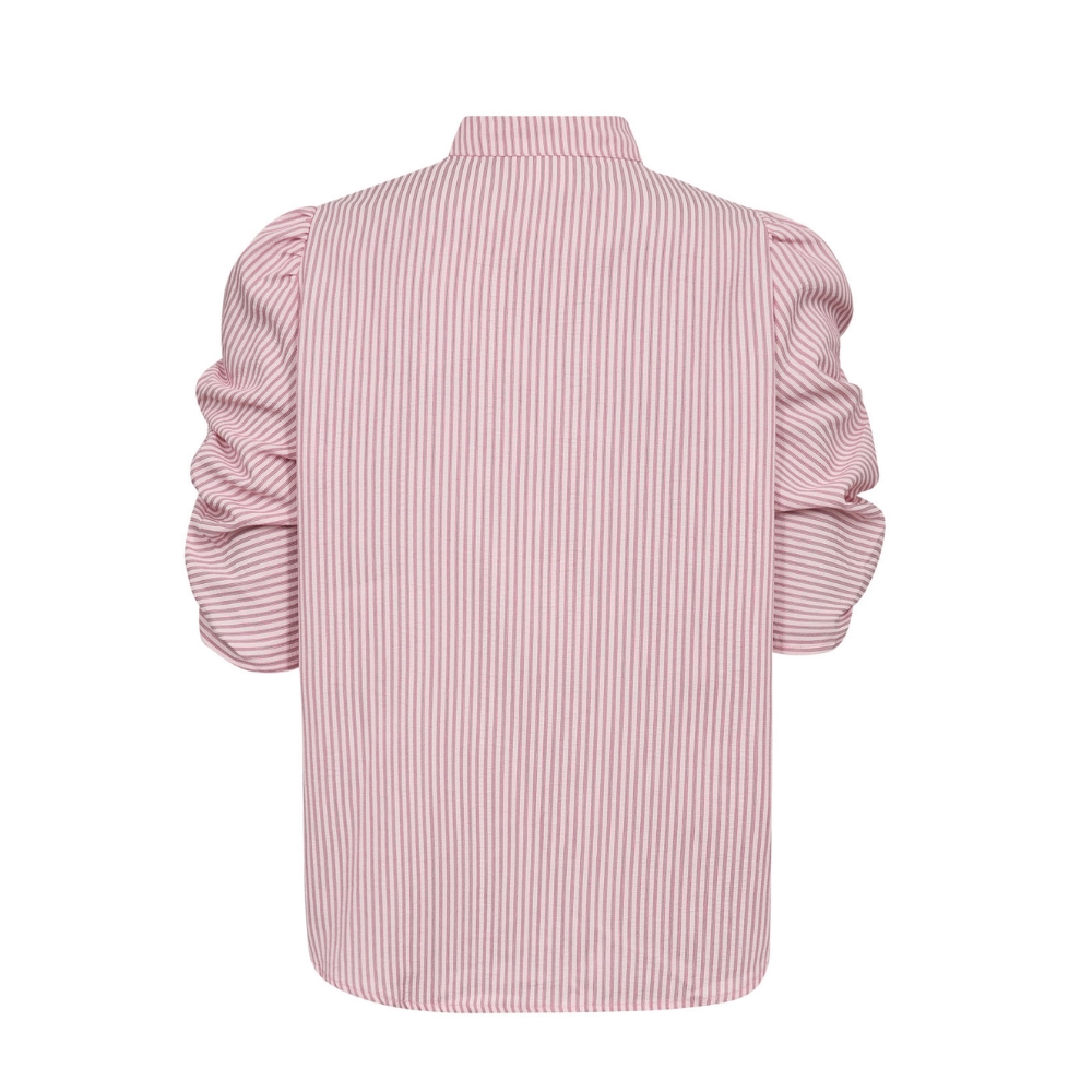 Gossia bluse - ZabinaGO (Lyserød) Gossia bluse med blomst - ZabinaGO Ea Blouse – G3229 - Pink Stripes