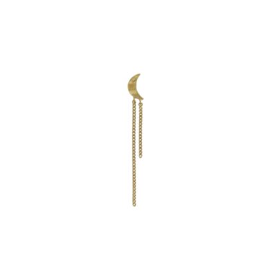 Stine A ørering - Petit Bella Moon Earring with Two Chains – Single  – 1415-02-S