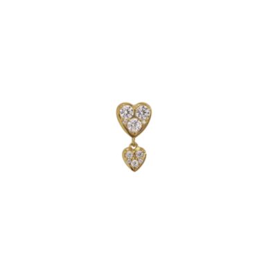 Stine A ørering - J'adore Two Petit Hearts Earring – Single  – 1424-02-S