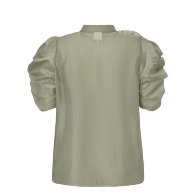 Gossia bluse med blomst - AnnsofiGO Blouse – G1805 - Light Dusty Green 