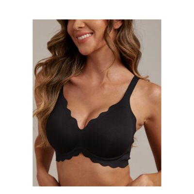 Femifemme bh - SoftScallop Full Coverage Bøjlefri BH - FF6001 - Black