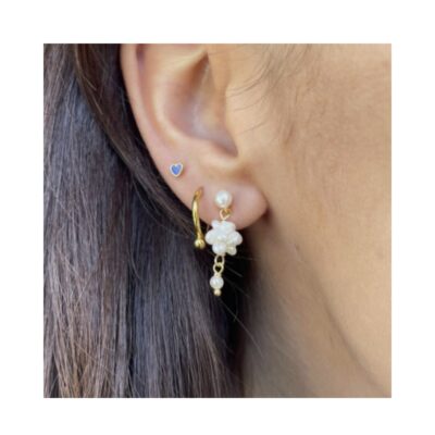 Stine A ørering - Petit love heart - Single 1181-02 - Cobalt Blue