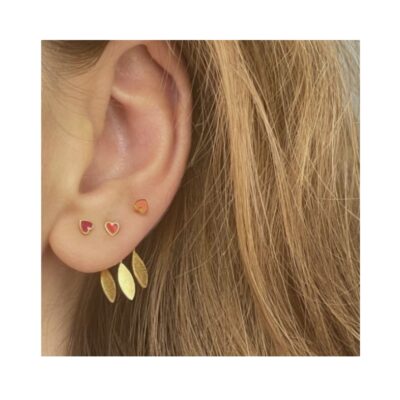 Stine A ørering - Petit Love Heart - Single  - 1181-02 - Red Coral