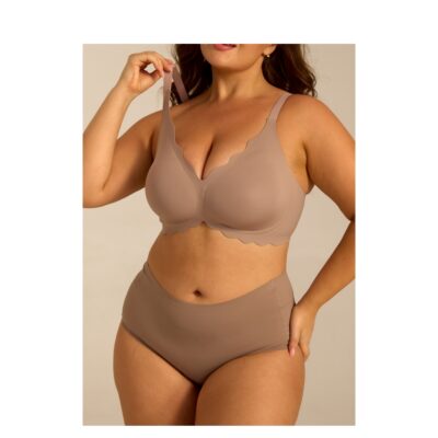 Femifemme bh - SoftScallop Full Coverage Bøjlefri BH - FF6001 - Soft Mocha