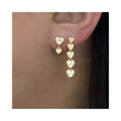 Stine A ørering - J'adore Two Petit Hearts Earring – Single  – 1424-02-S