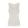 Tim & Simonsen top -  Belen rib v-lace top – 18214 – Ivory