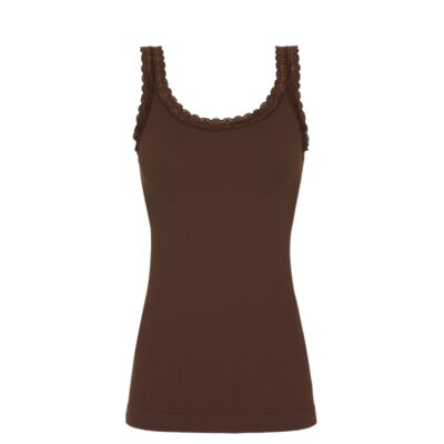 Tim og Simonsen top -  Frida Rib Top – 217 – Cioccolato