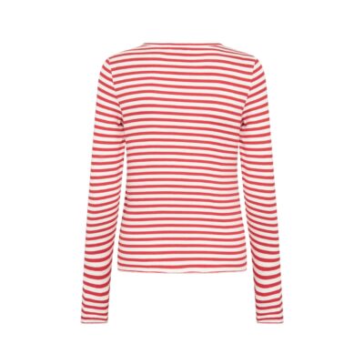 Leveté Room bluse – LR-Ika 11 (Rød/Hvid)
