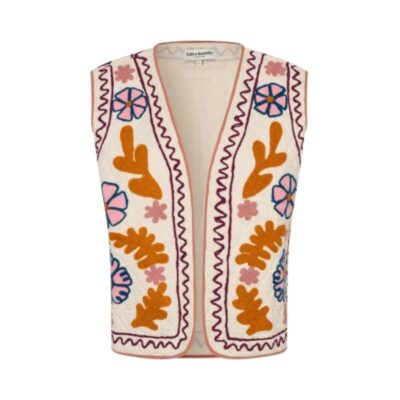 Lollys Laundry vest - HoneyLL Vest SL – 26438-1028 – Creme