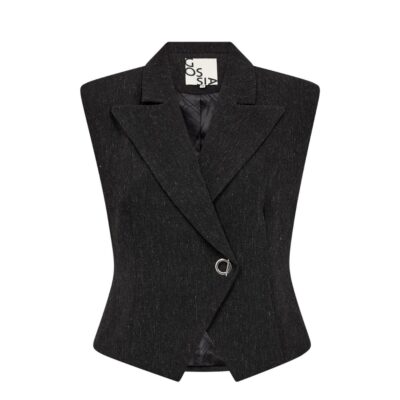Gossia vest - LianaGO Waistcoat – G3086 – Black Melange