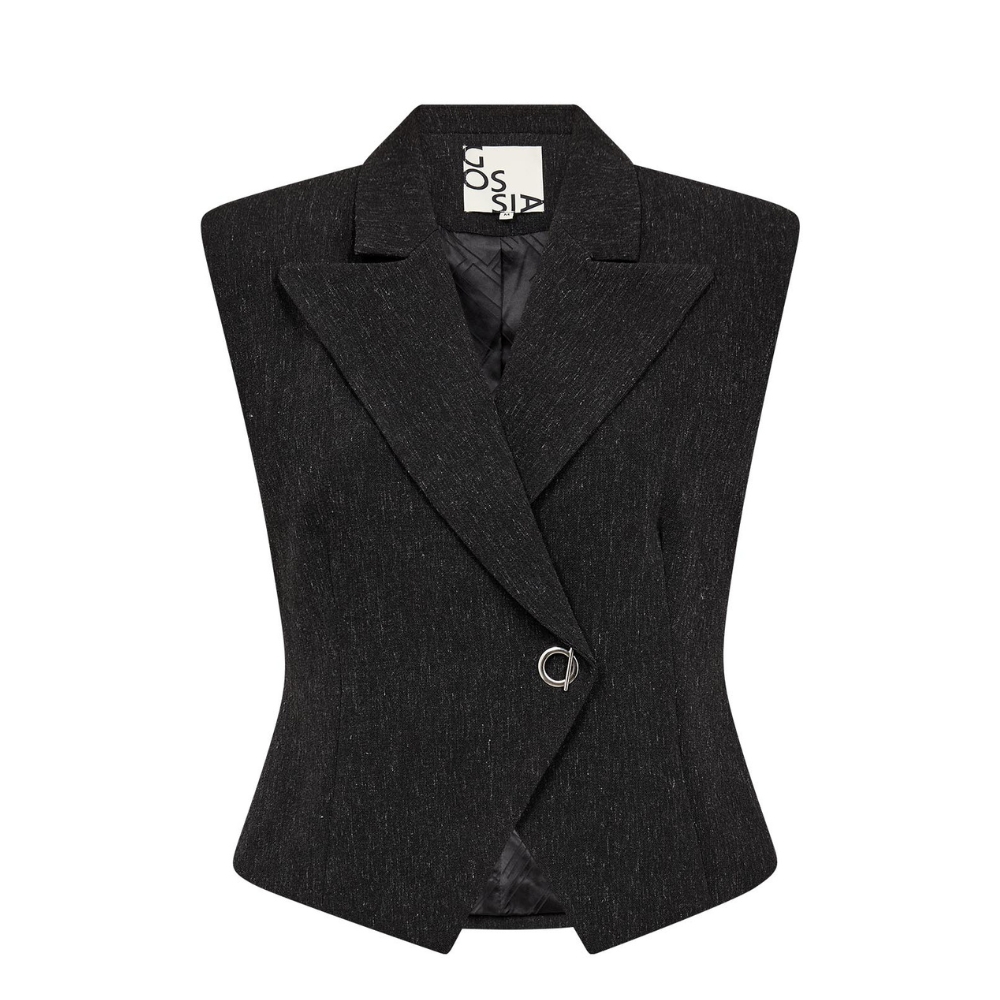 Gossia vest - LianaGO (Sort Melange) Gossia vest - LianaGO Waistcoat – G3086 – Black Melange