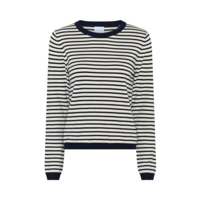 La Rouge stribet strik bluse - Sailor L/S Knit – LR1917 – Offwhite / Navy stripe