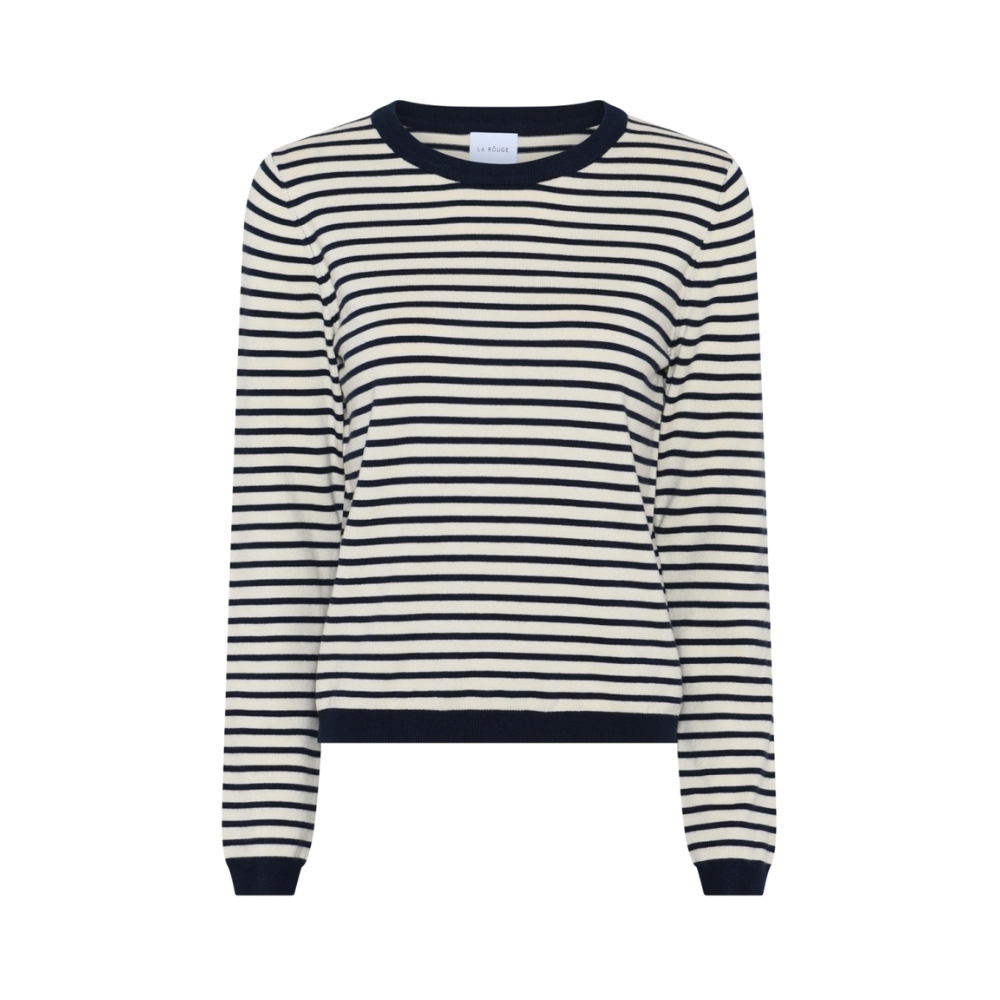 La Rouge strik - Sailor L/S (Råhvid/Navy) La Rouge stribet strik bluse - Sailor L/S Knit – LR1917 – Offwhite / Navy stripe