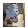 Haute L Amitie ternet skjorte - Contrast Color Check Shirt – HL10814 – Blue