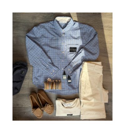 Haute L Amitie ternet skjorte - Contrast Color Check Shirt – HL10814 – Blue
