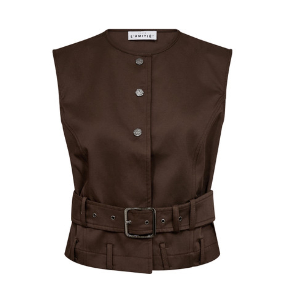 Hauté L' Amitié vest - HL10835 (Brun) Haute L Amitie vest - Rabi Belt Vest – HL10835 – Mocca