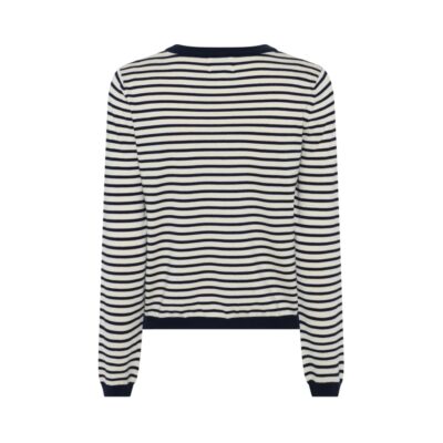 La Rouge stribet strik bluse - Sailor L/S Knit – LR1917 – Offwhite / Navy stripe