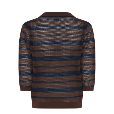 La Rouge strik polo Charlotte Knit Polo – LR1903 – Brown/Navy